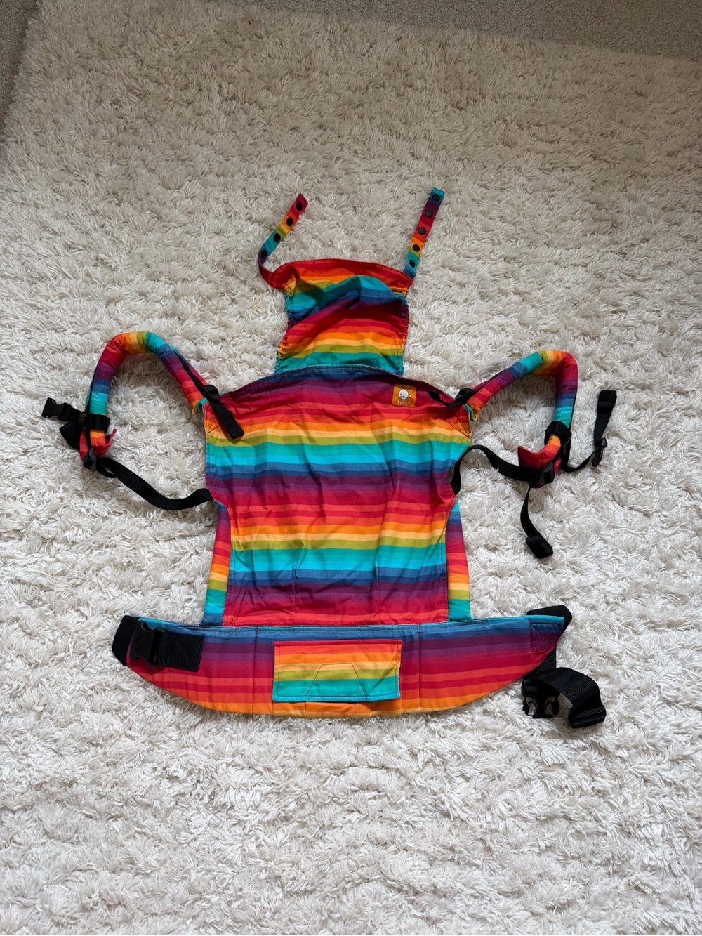 Tula Rainbow Striped Kids Bib Carrier - After The Storm Retired Pattern